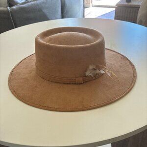 Hecho in Mexico Flat Brimmed Beige Felt Hat M